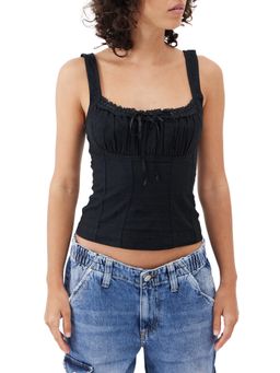 BDG by Urban Outfitters - Linen Prarie Cami Top - Black