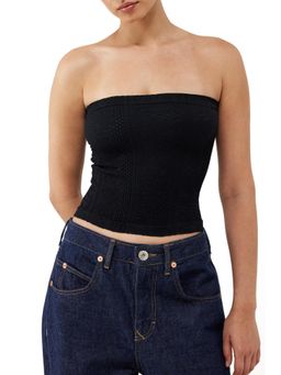 BDG by Urban Outfitters - Tapestry Bandeau Crop Top - Black