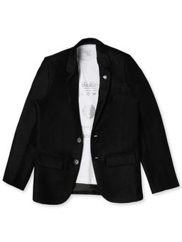 CAVIO - Black Boys Regular Fit Party Wear Blazer and T-Shirt