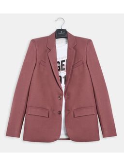 CAVIO - Pink Boys Regular Fit Plain Party Wear Blazer and T-Shirt