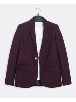 CAVIO - Burgundy Boys Regular Fit Plain Party Wear Blazer and T-Shirt