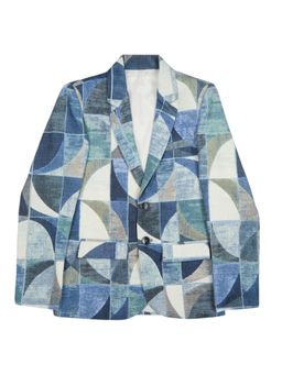 CAVIO - Multi-Color Boys Regular Fit Abstract Print Party Wear Blazer and T-Shirt