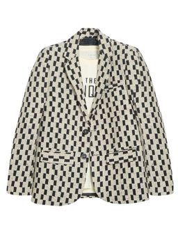 CAVIO - Cream Boys Regular Fit Striped Party Wear Blazer and T-Shirt