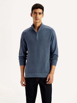 Levi's - Blue Cotton Full Sleeves Sweater