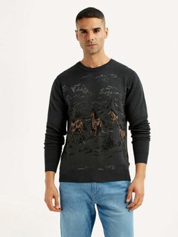 Levi's - Black Cotton Full Sleeves Sweater