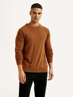 Levi's - Brown Wool Blend Full Sleeves Sweater