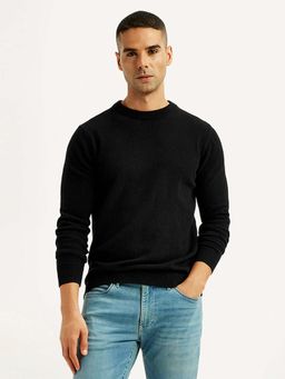 Levi's - Black Wool Blend Full Sleeves Sweater