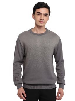 ColorPlus - Grey Pure Cotton Full Sleeves Sweater