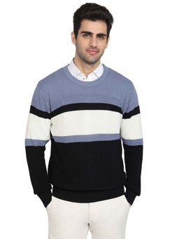 ColorPlus - Blue Pure Cotton Full Sleeves Sweater