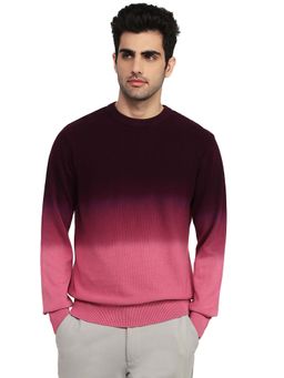 ColorPlus - Maroon Pure Cotton Full Sleeves Sweater