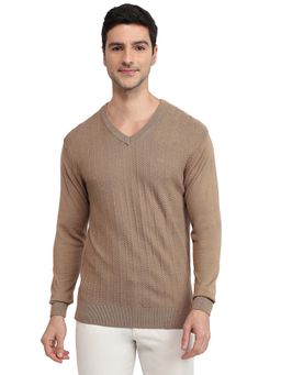 ColorPlus - Brown Acrylic Blend Full Sleeves Sweater