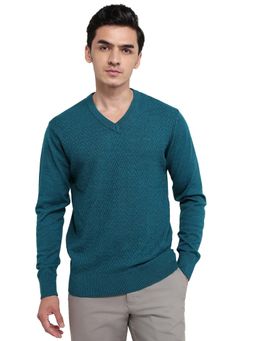 ColorPlus - Blue Acrylic Blend Full Sleeves Sweater