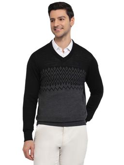 ColorPlus - Black Acrylic Blend Full Sleeves Sweater