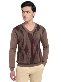 ColorPlus - Brown Acrylic Blend Full Sleeves Sweater