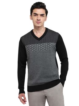 ColorPlus - Black Acrylic Blend Full Sleeves Sweater