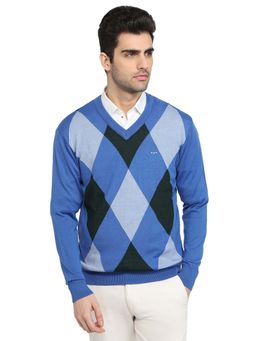 ColorPlus - Blue Acrylic Blend Full Sleeves Sweater