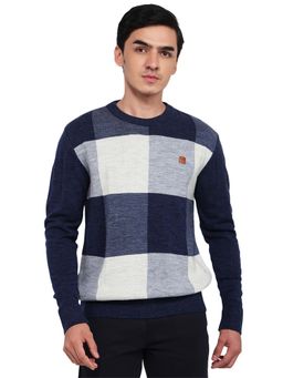 ColorPlus - Blue Acrylic Blend Full Sleeves Sweater