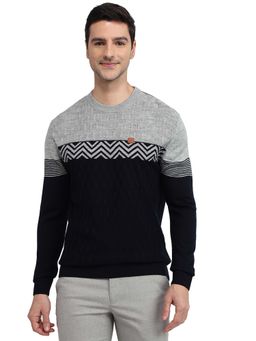 ColorPlus - Blue Acrylic Blend Full Sleeves Sweater