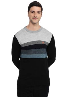 ColorPlus - Grey Acrylic Blend Full Sleeves Sweater