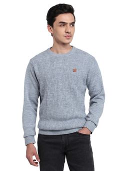 ColorPlus - Blue Acrylic Blend Full Sleeves Sweater