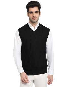 ColorPlus - Black Wool Blend Sleeveless Sweater
