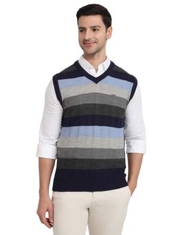 ColorPlus - Blue Acrylic Blend Sleeveless Sweater