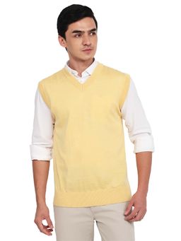 ColorPlus - Yellow Wool Blend Sleeveless Sweater