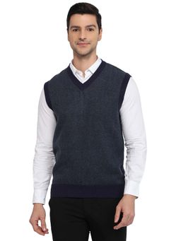 ColorPlus - Blue Polyester Blend Sleeveless Sweater