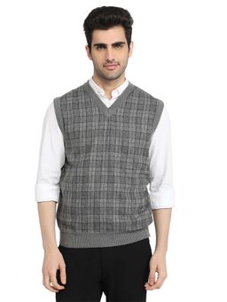 ColorPlus - Grey Acrylic Blend Sleeveless Sweater