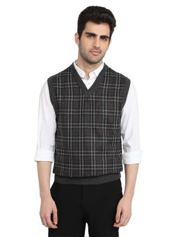 ColorPlus - Grey Acrylic Blend Sleeveless Sweater