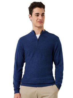 Park Avenue - Blue Acrylic Blend Full Sleeves Sweater
