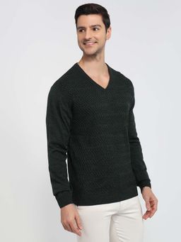 Park Avenue - Green Acrylic Blend Full Sleeves Sweater