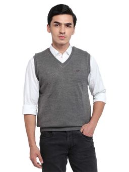 Park Avenue - Grey Acrylic Blend Full Sleeves Sweater