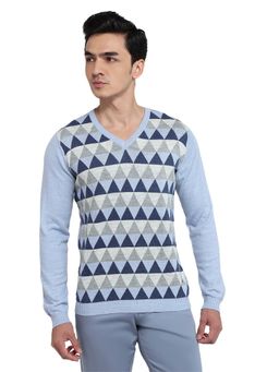 Park Avenue - Blue Acrylic Blend Sleeveless Sweater