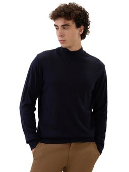 Raymond - Blue Wool Blend Full Sleeves Sweater