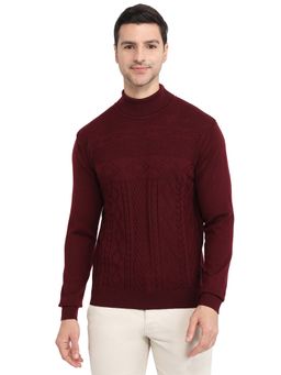 Raymond - Maroon Wool Blend Full Sleeves Sweater