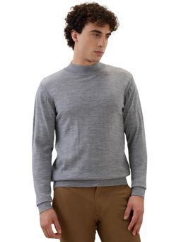 Raymond - Grey Wool Blend Full Sleeves Sweater