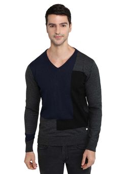 Raymond - Blue Acrylic Blend Full Sleeves Sweater