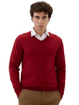 Raymond - Orange Wool Blend Full Sleeves Sweater