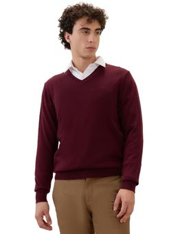 Raymond - Maroon Wool Blend Full Sleeves Sweater