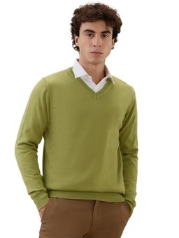 Raymond - Green Wool Blend Full Sleeves Sweater