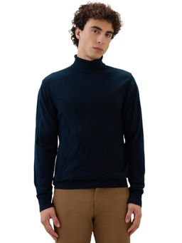 Raymond - Blue Acrylic Blend Full Sleeves Sweater