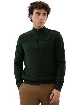Raymond - Green Acrylic Blend Full Sleeves Sweater