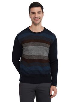 Raymond - Blue Acrylic Blend Full Sleeves Sweater