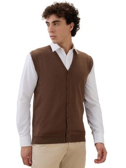 Raymond - Brown Wool Blend Sleeveless Sweater