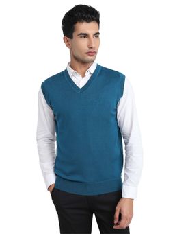 Raymond - Blue Wool Blend Sleeveless Sweater