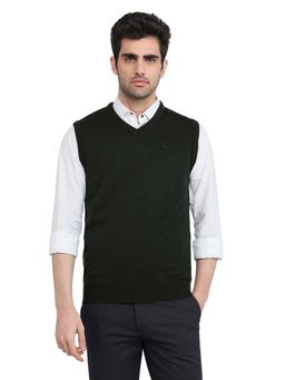 Parx - Green Acrylic Blend Sleeveless Sweater