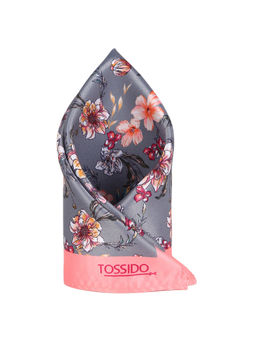 Tossido - Printed Grey Pocket Square