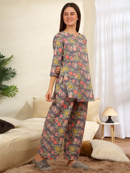 Sweet Dreams - Women Printed Pyjama with Top (Set of 2)