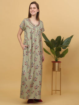 Sweet Dreams - Women Printed Full Length Night Dress